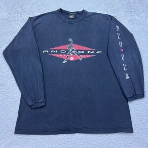 VTG And One Shirt And1 Basketball Mens Long Sleeve Hit Tee Y2K 90s USA‎ Made XXL